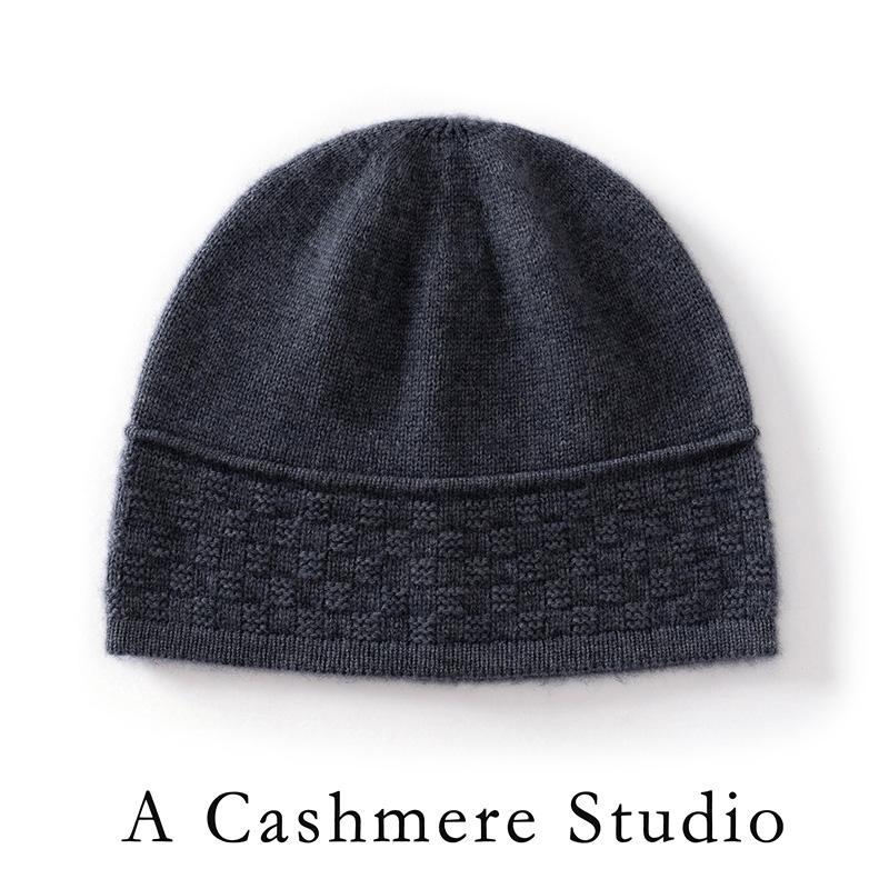 High Quality 100% Cashmere Knitted Hats Winter Warm Adult Women Beanie Fashion Solid Jacquard Hedging Caps