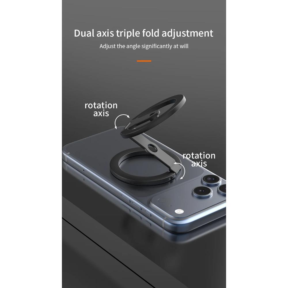 For magsafe Magnetic Phone Holder, Double-sided Magnetic Ring Buckle, Rotating And Folding Metal Stand Support Bracket Grip