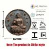 2D Round Metal Wall Art Aluminum Buddha Decor Sign For Home Office Party