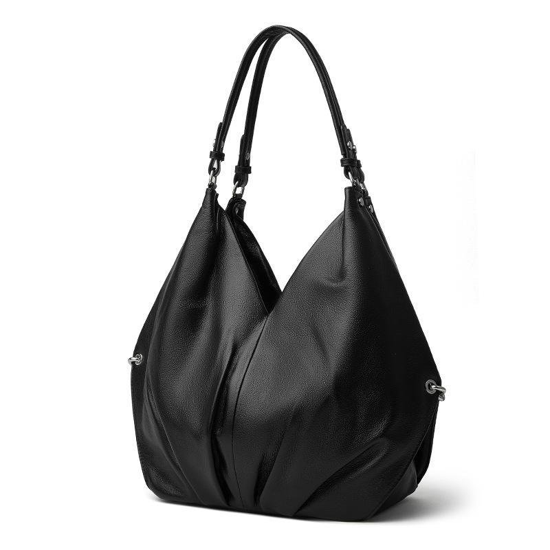 Top-layer Cowhide Large-capacity Bag Real Leather Women's Single-shoulder  Bag Versatile Multi-match High-grade Feel Small Batch Bag