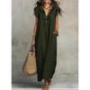2026 Spring/Summer New Bohemian Style Long Dress for Women with Flutter Sleeves, Casual Solid Color Long Dress