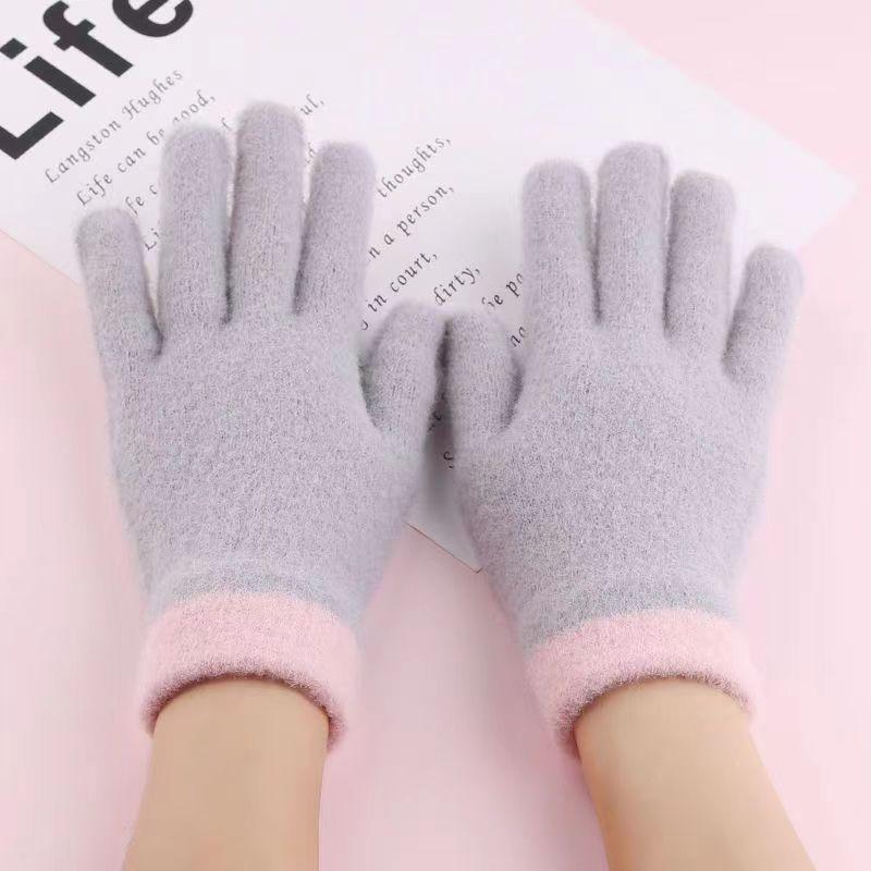 Gloves Winter all-finger warm and cold-proof knitted wool gloves Male and female students outdoor riding knitted gloves