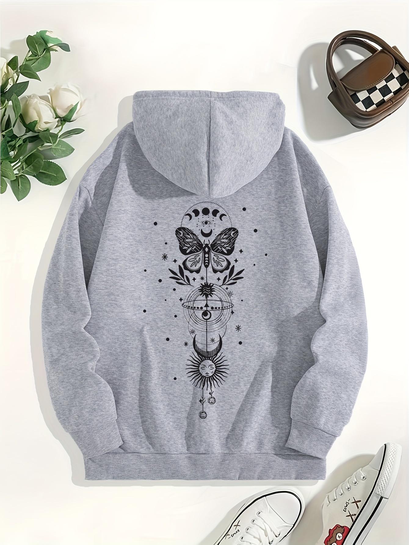 

Креативный узор Ретро принт бабочки 2025 Осень/зима Женский худи Топ с длинным рукавом Повседневная женская толстовка Одежда 3XL