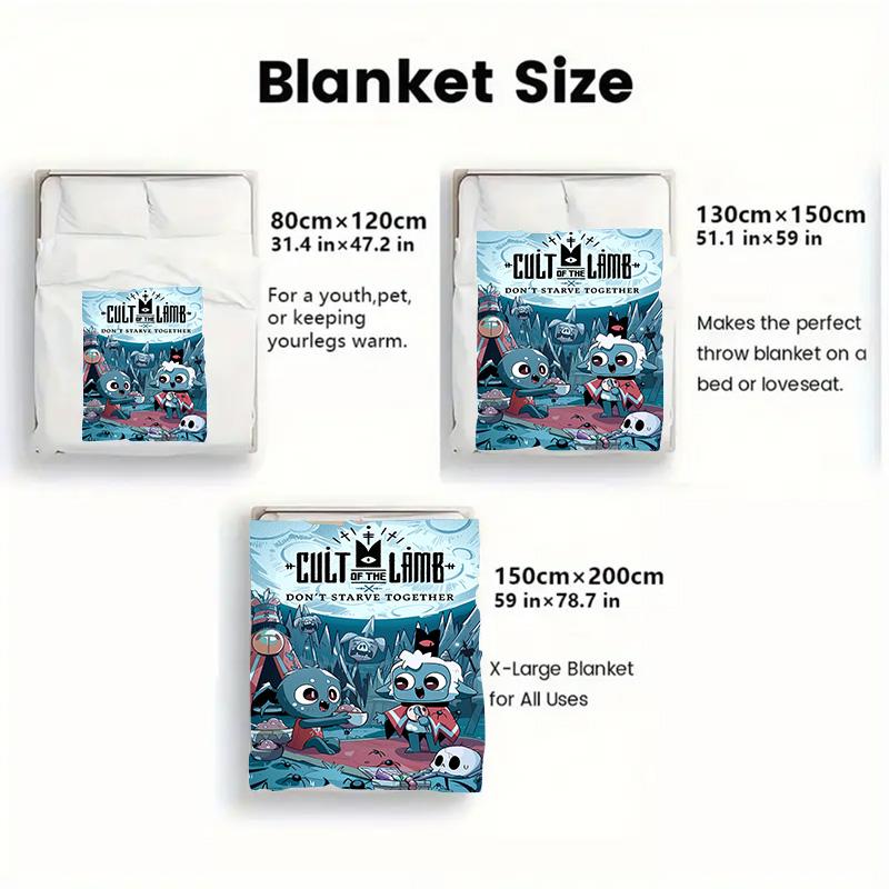 Cult of the Lamb 2D Flat Pattern Flannel Blanket High quality All Seasons Warmth and Comfort Perfect for Christmas Gifts.PMT0914330