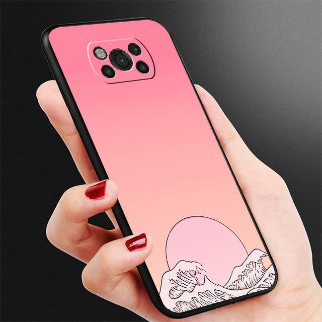 

Японский волнистый художественный чехол для Samsung Galaxy M30s M33 M12 M51 M32 5g M31 M13 M52 M22 M23 M23 M01 M53 M31s M11, черный чехол-бампер for Samsung M33