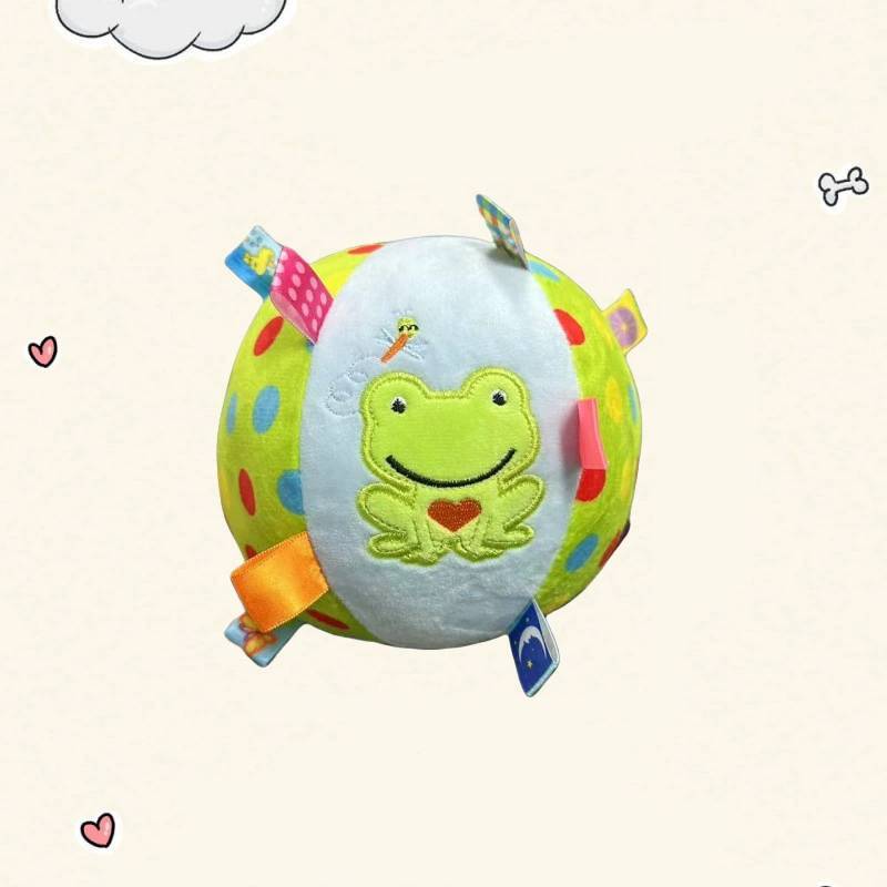 Plush Pet Soccer Ball With Bell For Teething And Entertainment For Small Canines