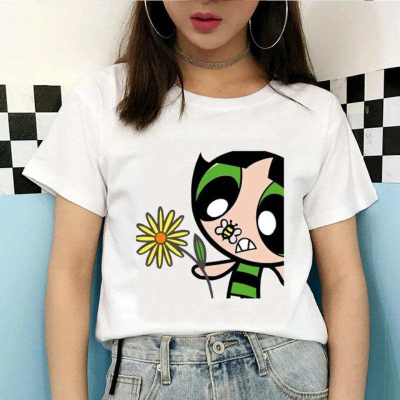 Kawaii The Powerpuff Girls Cartoon Graphic T Shirts Shirt Gift Tshirt Men Women Unisex Tee Short Sleeve Clothes Summer Y2k Tops