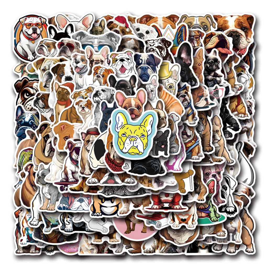 110 New Bulldog Bulldog Graffiti Stickers Decorate Notebook Suitcase Mobile Phone DIY Stickers