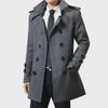 "Men's Woolen Double-Breasted Slim Windbreaker Coat - Korean Style, Autumn/Winter 2022"