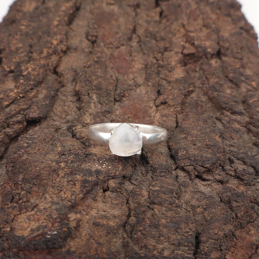 Heart Rainbow Moonstone Stone 925 Silver Eternity Sisters Gift Birthday New Ring RR-43-35