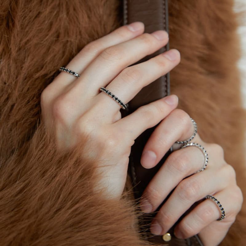 LOVE ME MONSTER [2 SET] Minimal Cubic Ring (L244MRI010)