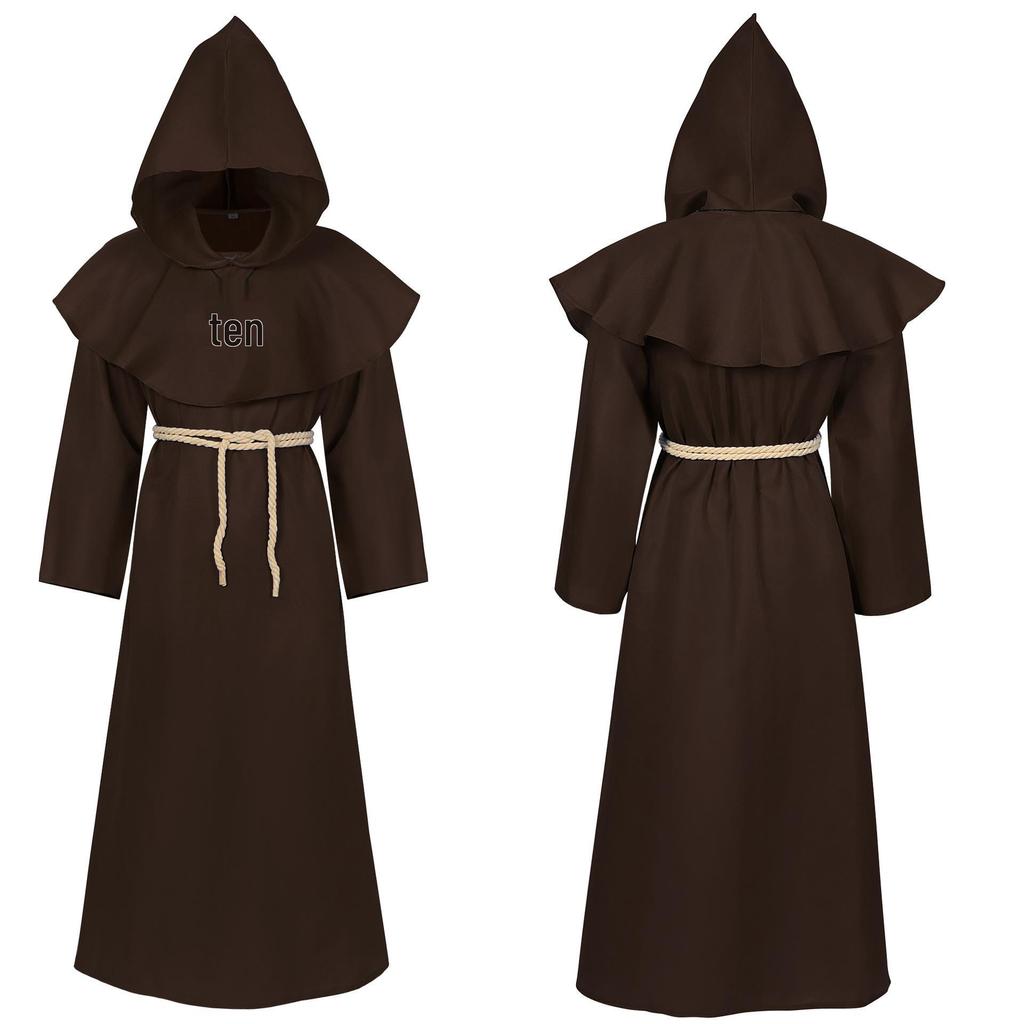Mittelalterliches Totenkopf-Umhang- und Gewandkostüm für Halloween-Party-Rollenspiele 2026.