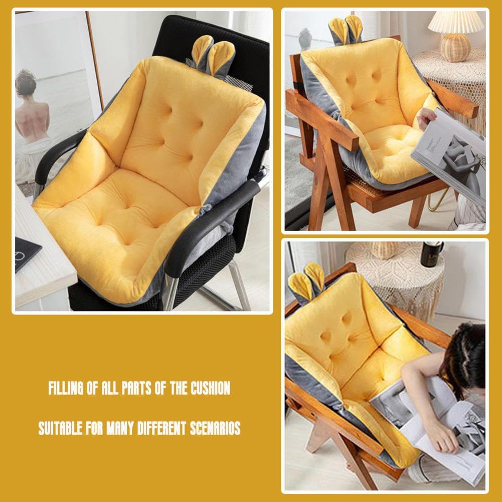 JCAKES Gaming & Office Chair Cushion - Thickened Crystal Velvet Seat & Backrest Cushion for Home & Office, Yellow