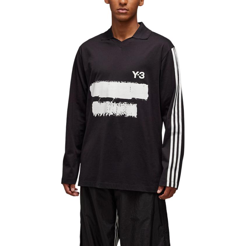 Y-3 graphic-logo long-sleeves polo shirt JN4876