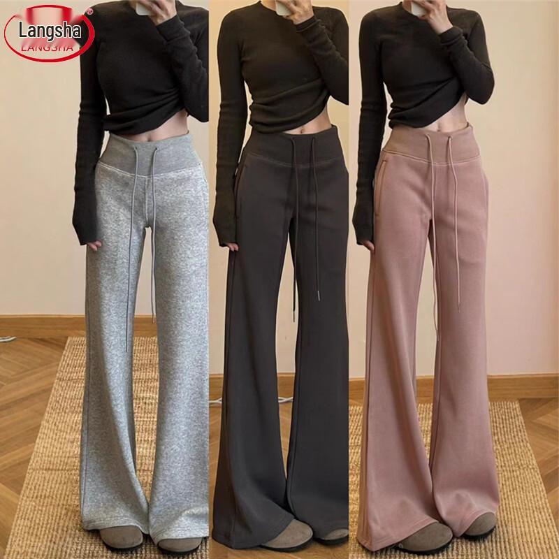 Lonsa Women s High-Waist Flared Drawstring Casual Pants XL