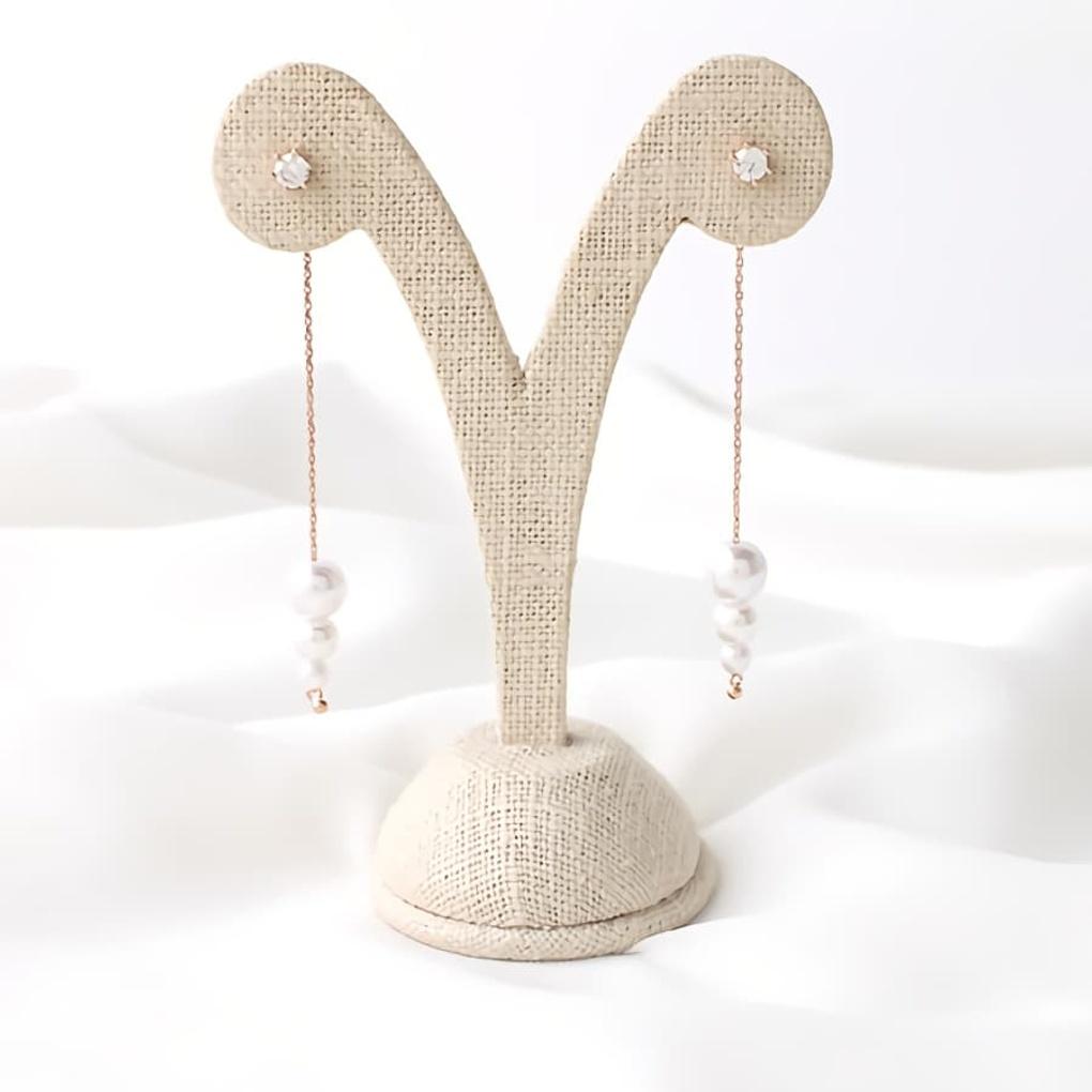 

Women s 925 Silver Needle Tororo Pearl Chain Earrings Silver