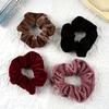 Boho Minimalist Fabric Hair Ties for Women - Velvet Scrunchies, Solid Color, Single Piece, Non-Slip Elastic Hair Ring