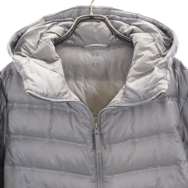 UNIQLO Ultra light down jacket L gray Seamless Hood Men's Used