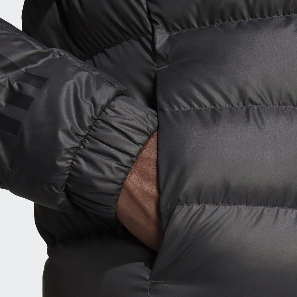 Adidas Solid Color Hooded Sports Cotton Jacket Winter Men Jacket Dark-Gray GV5330