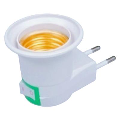 Round Foot Plug-in Wall Mobile Lamp Holder with Switch E27 Screw Night Light Tilting Lamp Holder