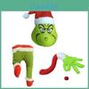 Charming Grinch Christmas Decorations Furry Green Leg And Head Tree Ornament Set