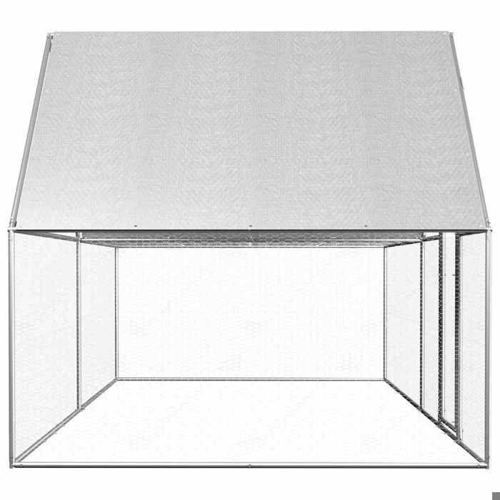 VidaXL Poulailler 4 x 2 x 2 m Acier galvanisé