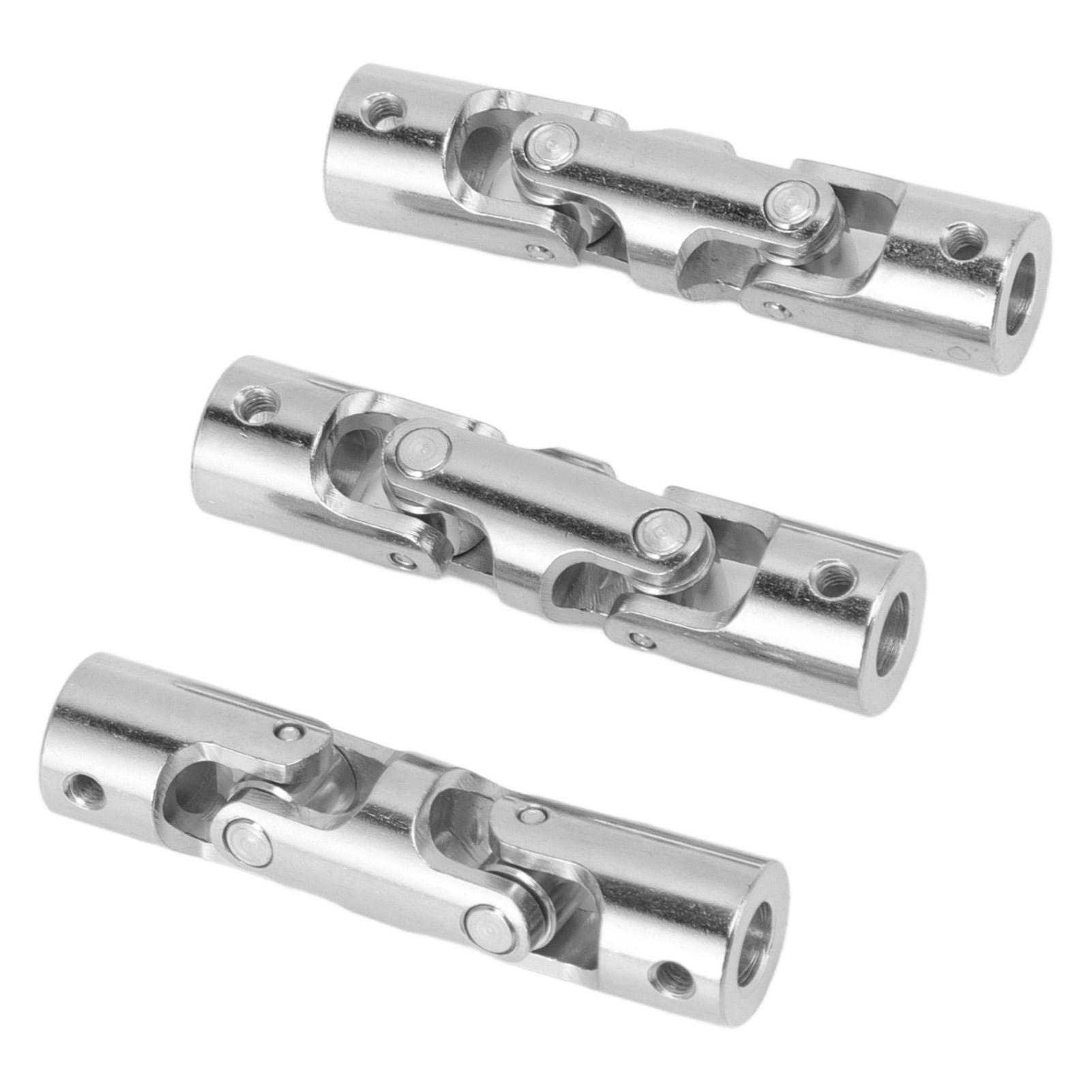 

3Pcs 6mm to 6mm Inner Dia 2 Section Rotatable U Joint Coupler Metal Steel Universal Steering Shaft for RC Model Car Boat