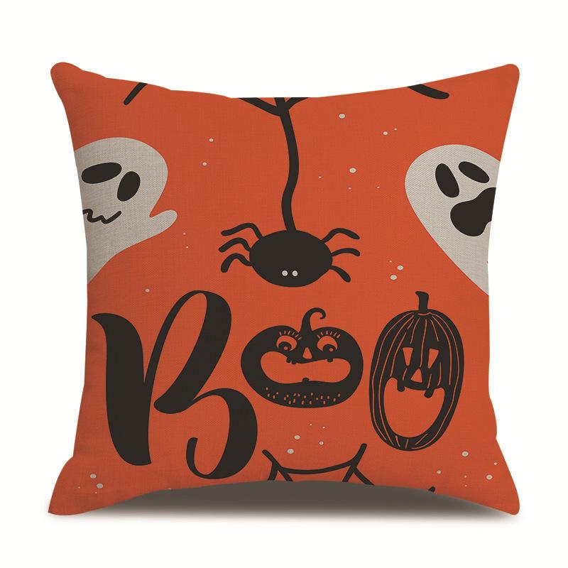 Halloween Linen Pillow Cover Printed Pillow Cover