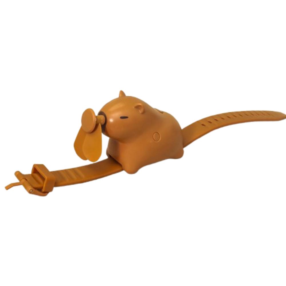 3 Speeds Portable Cute Watch Fan USB Charging Watch Small Fan Capybara Electric Fan Children