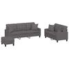 Vidaxl 3-Cz. Relaxation Set With Cushions, Grey, Eco-Leather