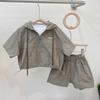 Boys' 2025 Summer Korean Style Hooded Two-Piece Set for Small To Medium Children