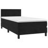 Boxspringbett mit Matratze Schwarz 80x200 cm Samt