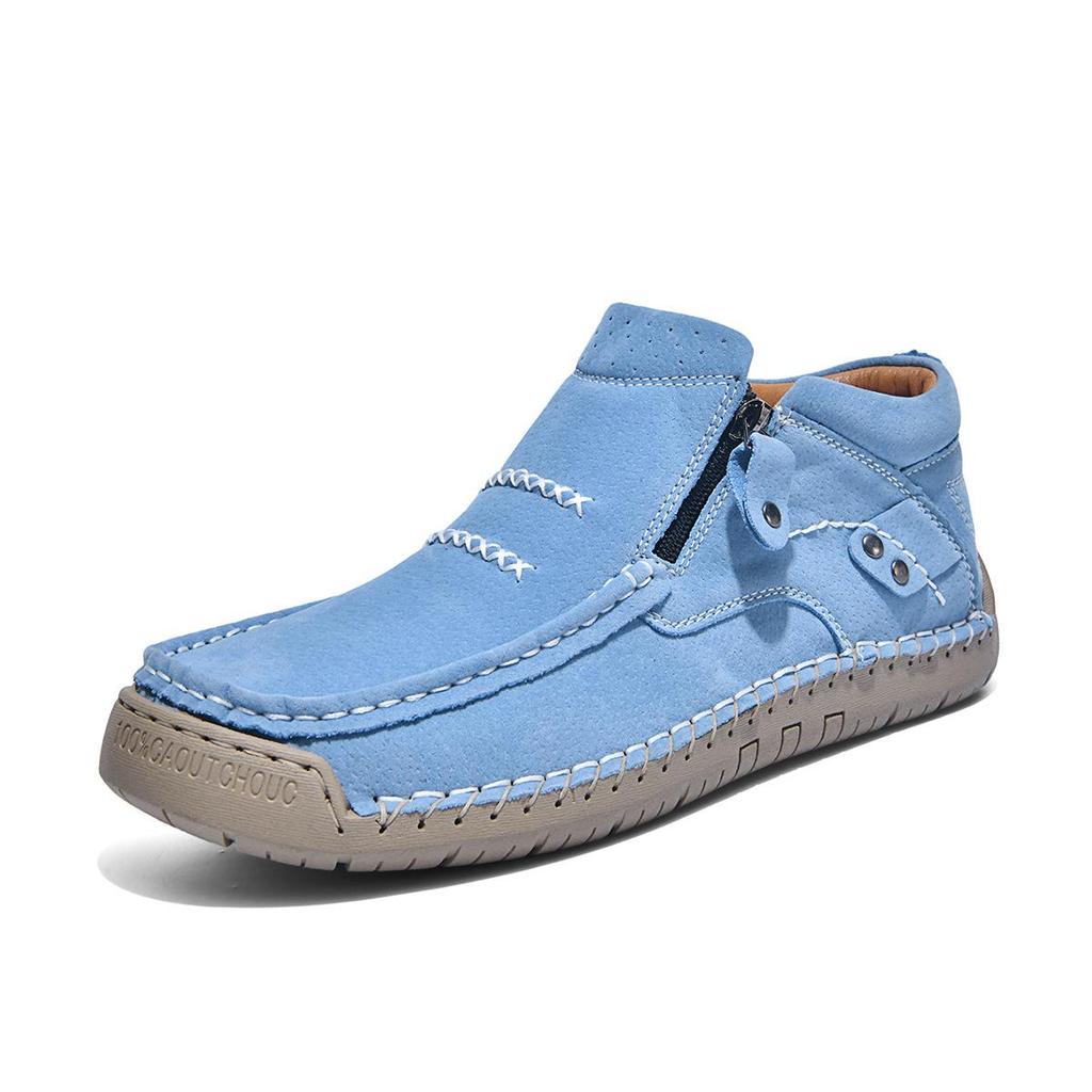 Women's Plus Size Casual Slip-On Leather High-Top Shoes: Stylish Outdoor Spring Footwear