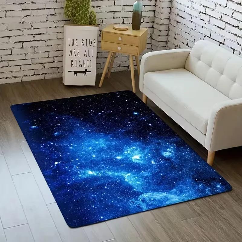 Galaxy Mat Heavyweight Non-Slip Area Mat with Cosmic Nebula Design Soft Floor Mat for Living Room Easy-Clean Mat for Home Decor