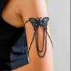 Elegant Butterfly Arm Bracelet Adjustable Open Arm Cuff Bangle Tassels Armband