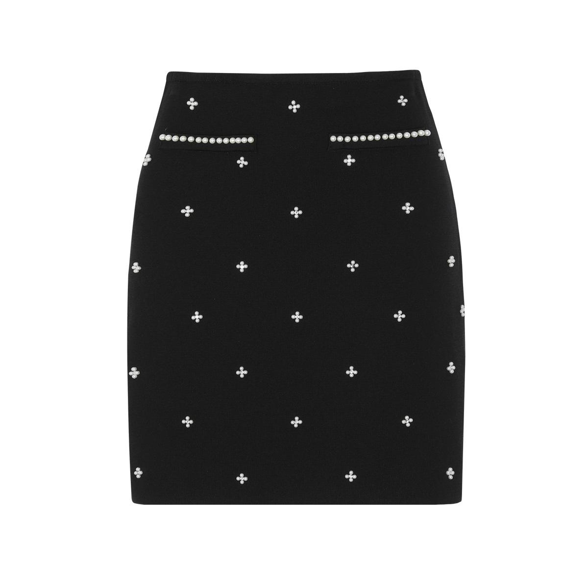 Spot summer new high-quality slim sleeveless T-shirt top knitted sweater + skirt set women 26136 S