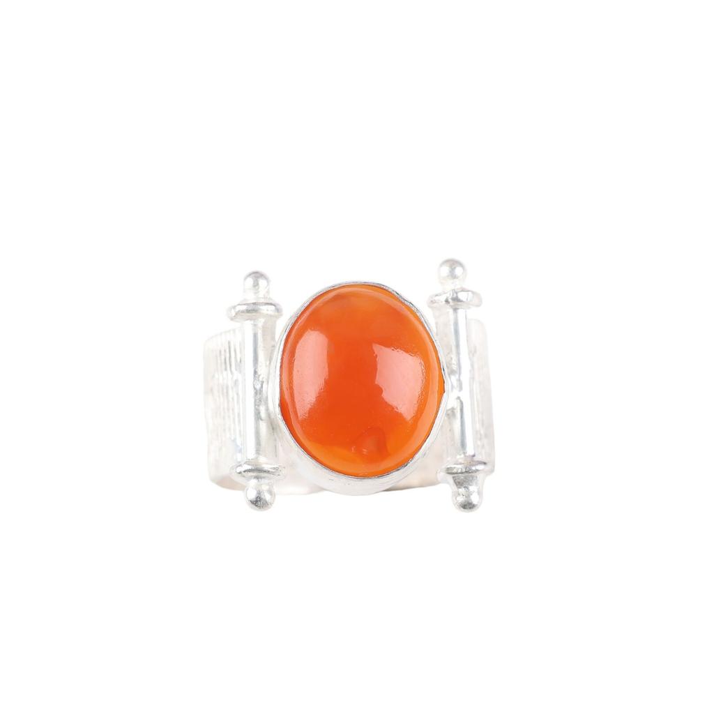 Natural Carnelian Gemstone 925 Sterling Silver Jewelry Handmade Ring For Women RR-22-31
