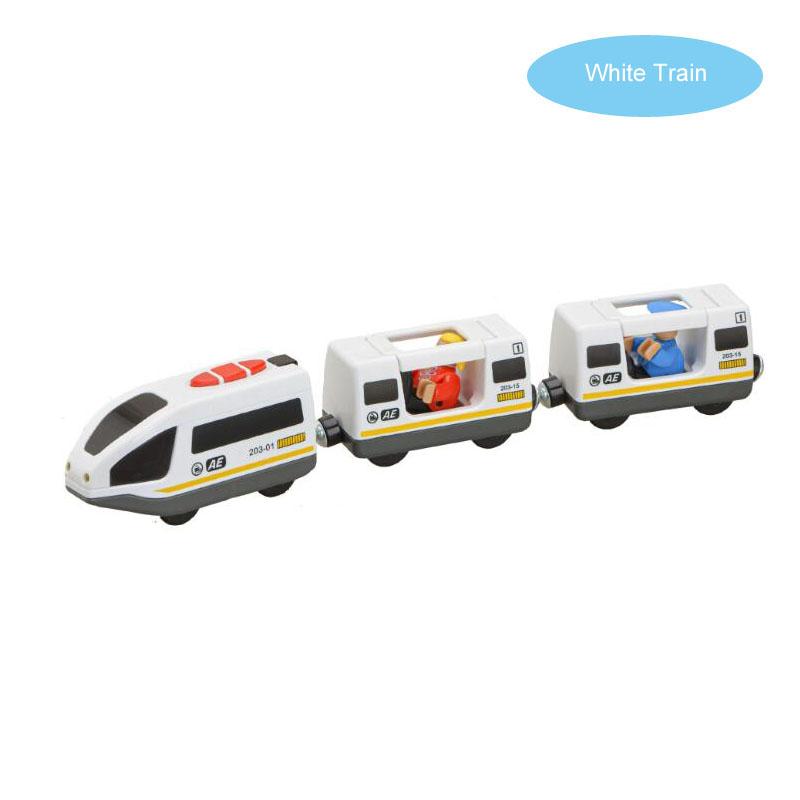 Kids Electric Train Toys Set Train Diecast Slot Toy Fit Standard Wooden Train Track Railway Gift For Children