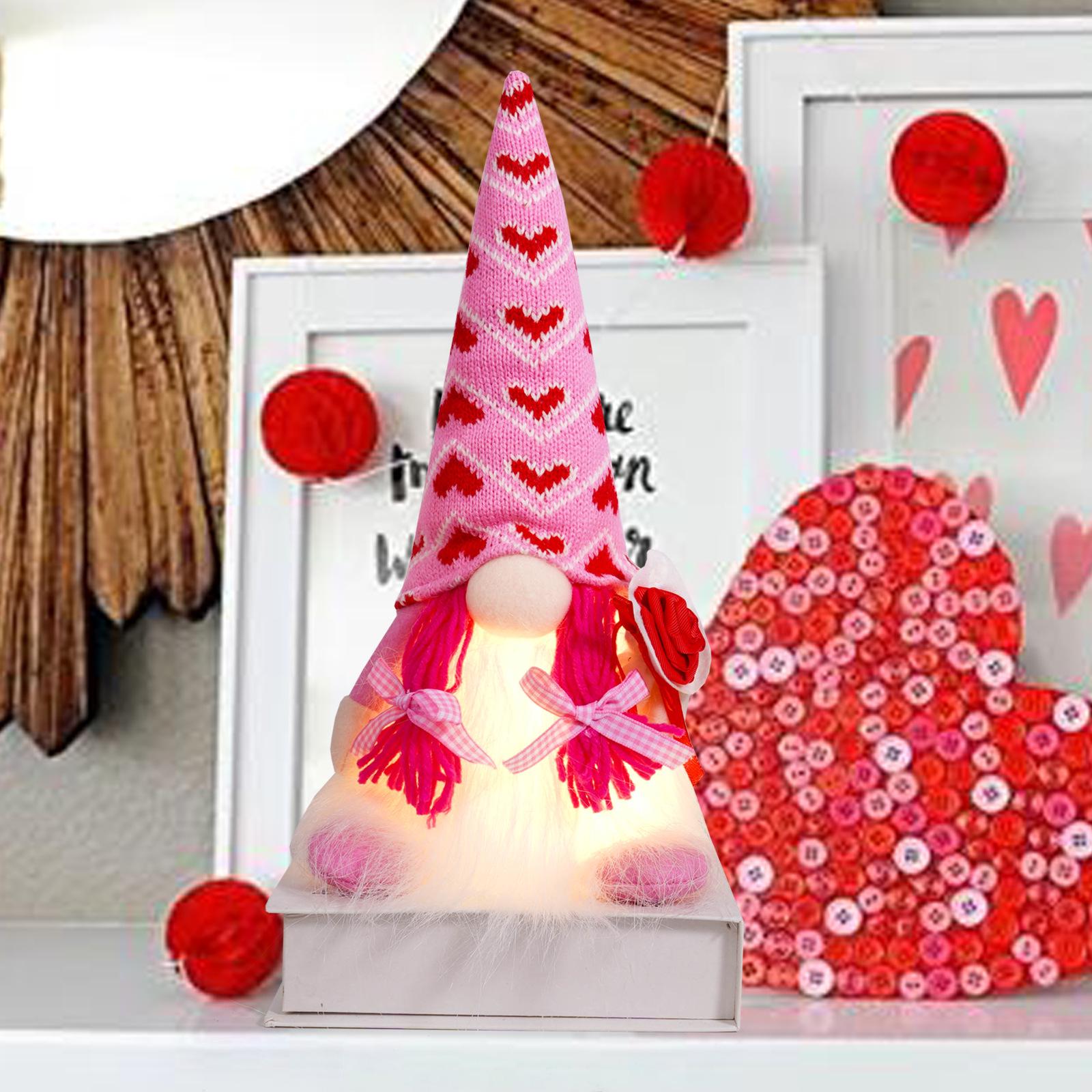 Glowing Valentine s Day Faceless Doll with Light - Sitting Rudolph Ornament