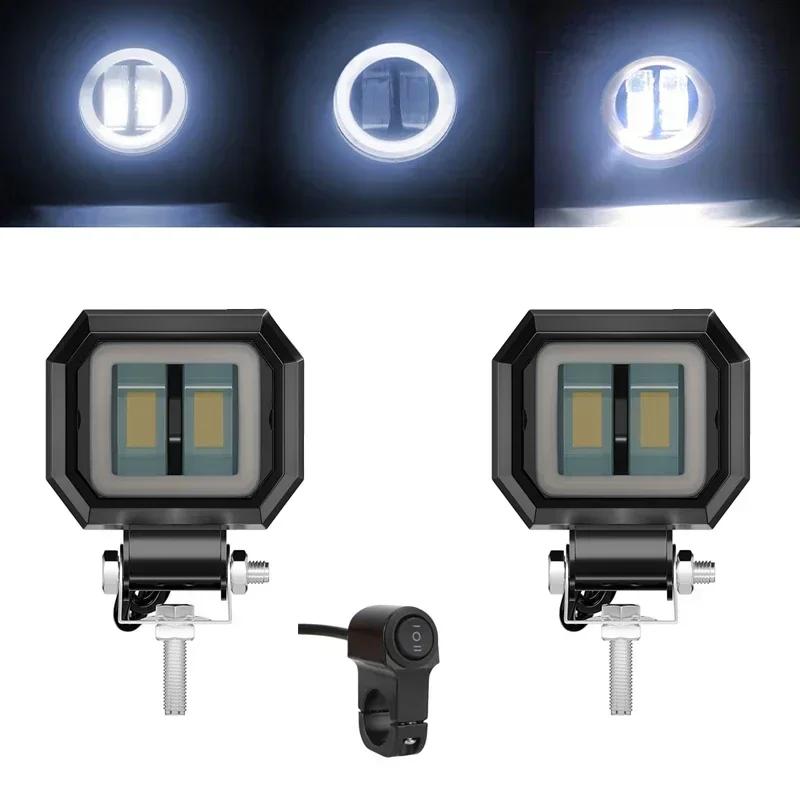 3 Inch 7D Lens LED Work Light Bar Square Car Headlight Halo For Motorcycle Jeeps ATV SUV 12V 24V Angel Eyes Driving Lights Amagi