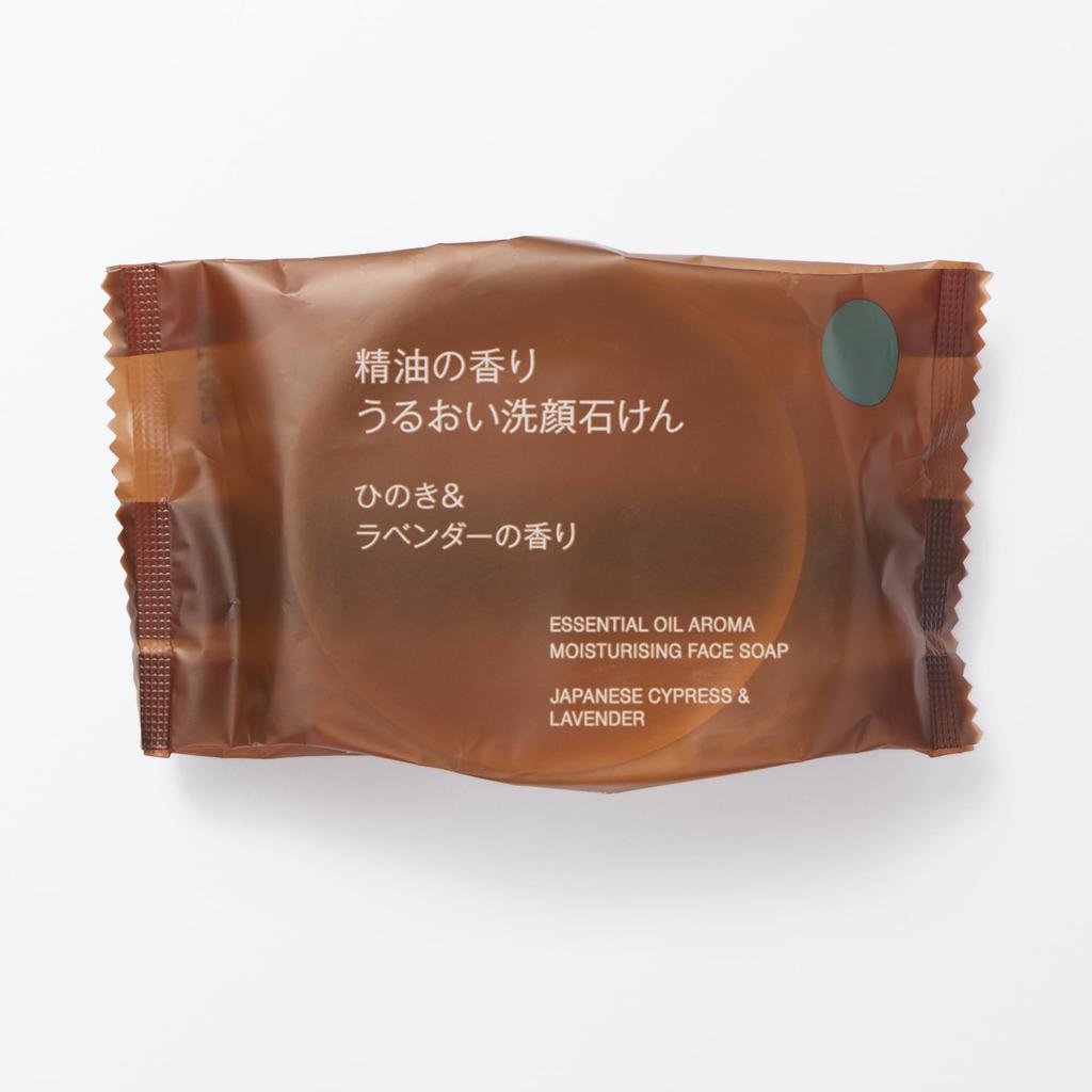 MUJI Essential Oil Moisturizing Facial Hinoki Lavender 80g Soap, & Scent, (Product Code 84935626)
