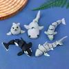 3D Printed Small Animal Joint Flexible Simulation Shark, Killer Whale Ornament Home Decoration Perfect Gift For Friends Family