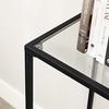Console Table, Tempered Glass Table, Modern Sofa or Hall Table, Metal Frame, Adjustable Legs, For Living Room,