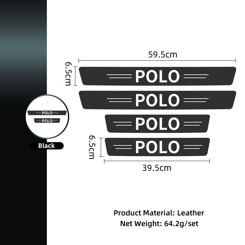 WET1 Leather Car Door Plate Threshold Protector Strip Sticker For VW Polo CC Bora Golf Jetta Lavida Lamando Magotan Passat GTI