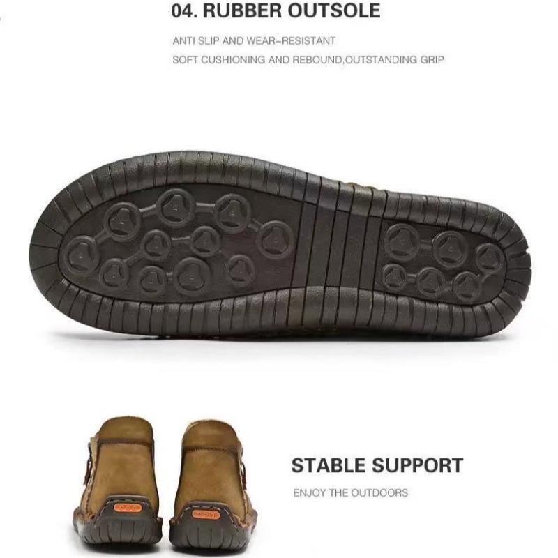 Herrenstiefel Mode Reißverschluss Schuhe Leder Herren Stiefeletten