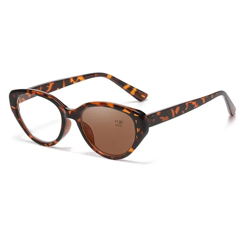 Womens Retro Cat Eye Reading Glasses Anti Blue Light Photochromic Presbyopia Glasses Fashion Clear Lens