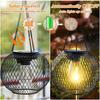 Solar Lights Outdoor Waterproof Garden Ornaments Hanging Lanterns Metal Lights Holiday Decorations for Patio Lawn Table Fence