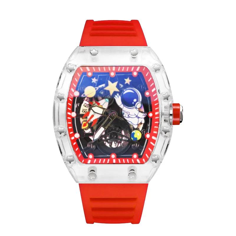 Luxury Skeleton Quartz Watch Men Top Brand Steel Fashion Classic Watch Waterproof Male Astronaut Dial Clock Relogio Masculino