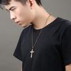Vintage Necklace Men's Stainless Steel Personalized Fashion Cross Pendant Trendy Versatile Titanium Jewelry