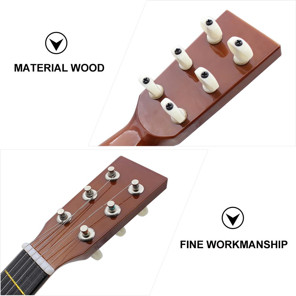 EXCEART Guitar for Beginners Wood Folk Guitar Music Learning Instrument Beginners 23-inch